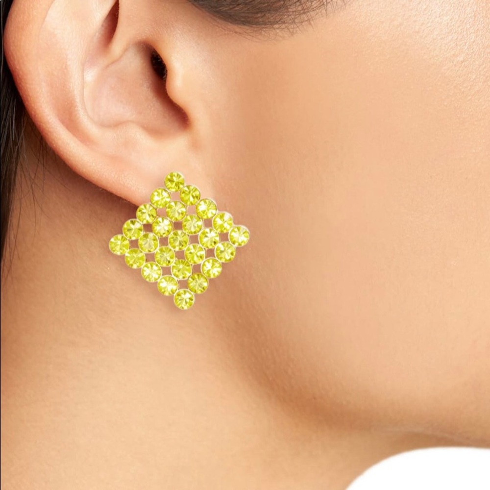 Crystal square studs